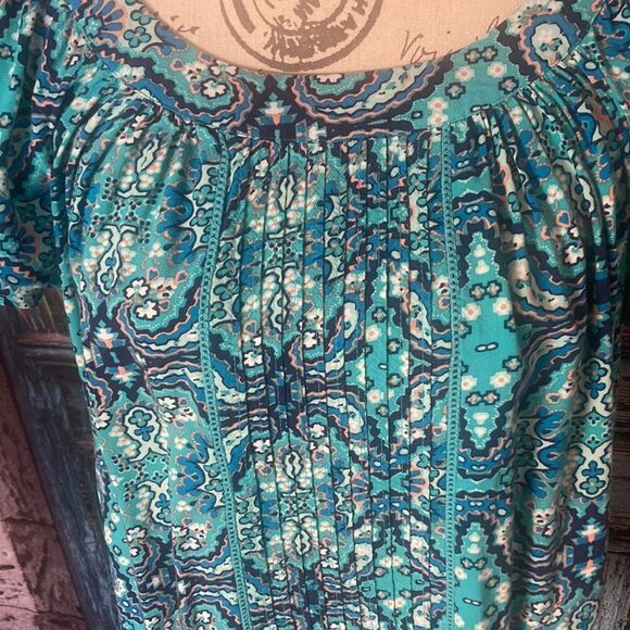 St John’s Bay blue boho top, size petite large, excellent used condition - Picture 2 of 9